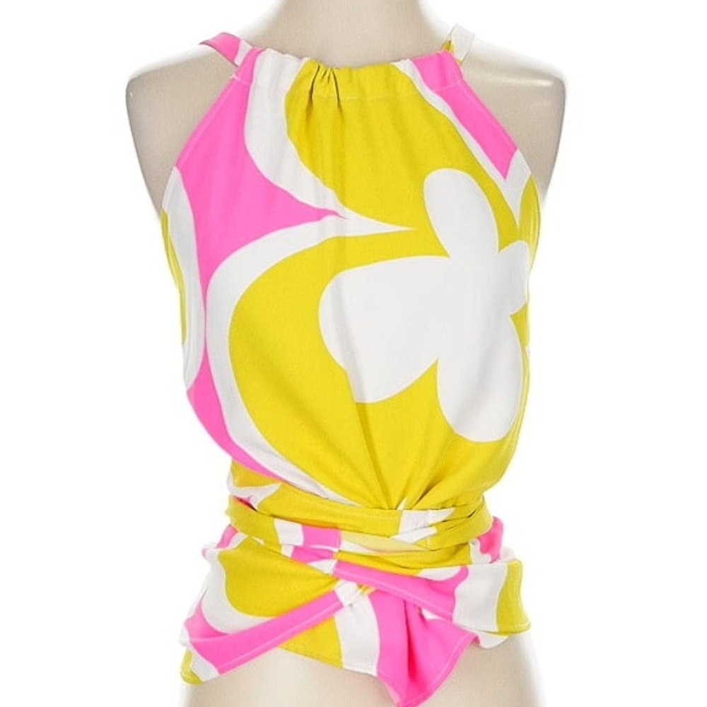 Trina Turk Pink, Yellow & White Sleeveless Camisole